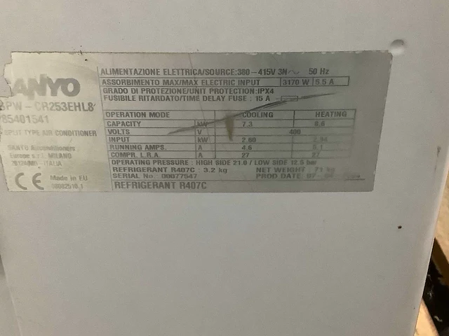 Sanyo airconditioning - afbeelding 8 van  8