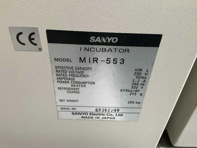 Sanyo mir-553 incubator - afbeelding 6 van  6