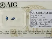 Sapphire 0.25ct aig certified - afbeelding 5 van  8