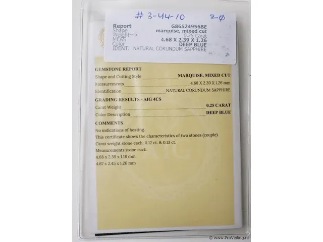 Sapphire 0.25ct aig certified - afbeelding 8 van  8