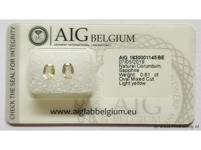 Sapphire 0.81ct aig certified - afbeelding 1 van  4