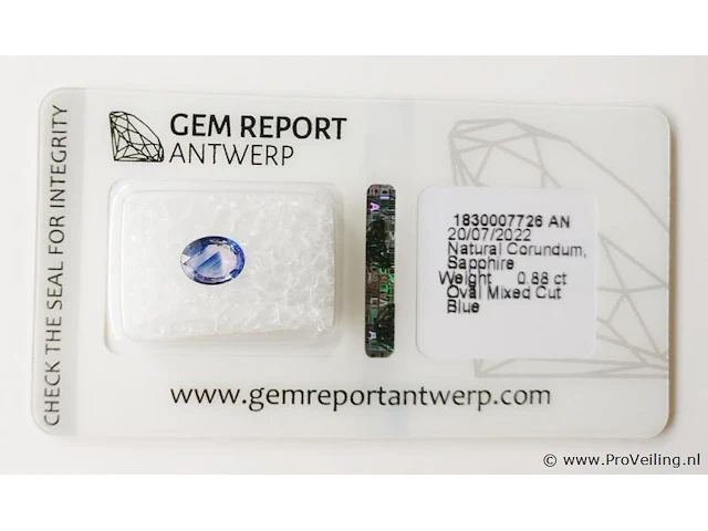 Sapphire 0.88ct gra certified - afbeelding 2 van  4