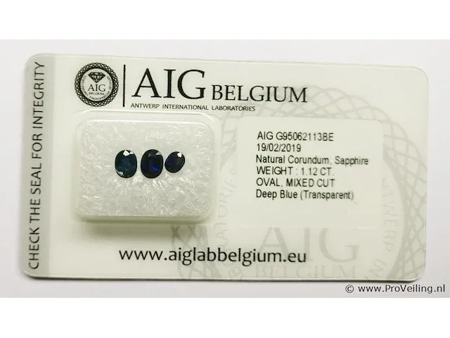 Sapphire 1.12ct aig certified - afbeelding 2 van  4