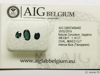 Sapphire 1.14ct aig certified - afbeelding 2 van  4