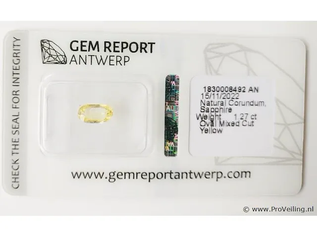 Sapphire 1.27ct gra certified - afbeelding 5 van  8