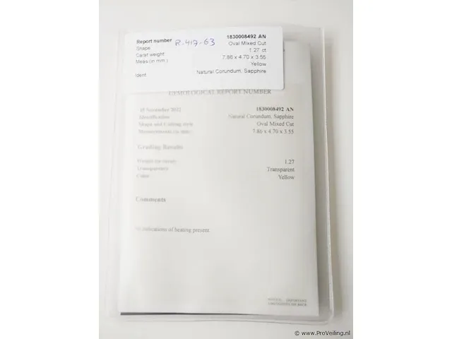 Sapphire 1.27ct gra certified - afbeelding 7 van  8