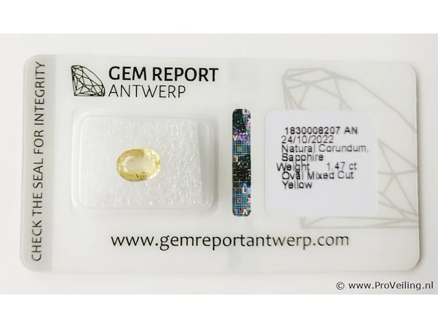 Sapphire 1.47ct gra certified - afbeelding 2 van  4