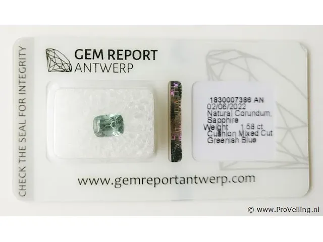 Sapphire 1.58ct gra certified - afbeelding 5 van  8