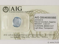 Sapphire 3.93ct gra certified - afbeelding 1 van  3