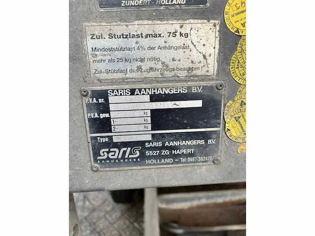 Saris 3 zijdig kieper aanhangwagen - afbeelding 11 van  11