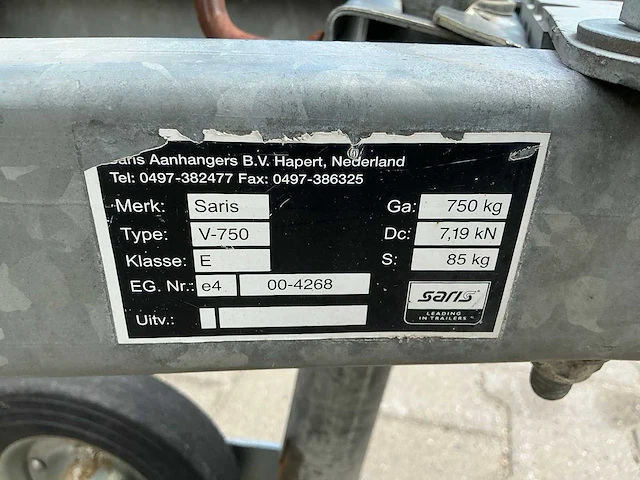 Saris a1c aanhangwagen - afbeelding 4 van  12