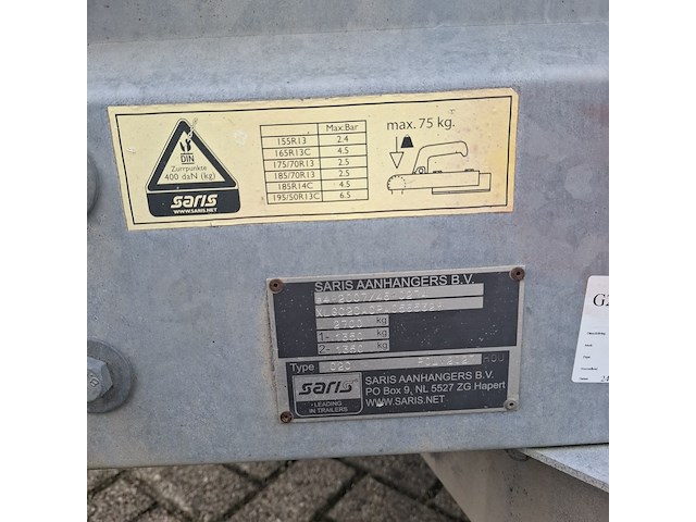 Saris aanhanger 73-wk-pd, saris, c2700, 2013 - afbeelding 4 van  25