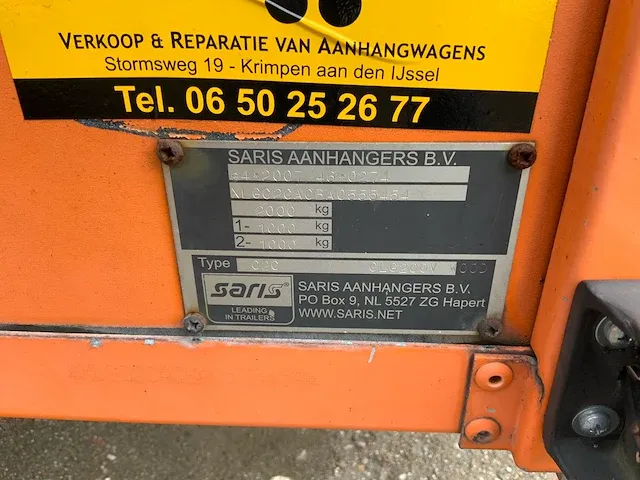 Saris c2000 aanhangwagen - afbeelding 6 van  16