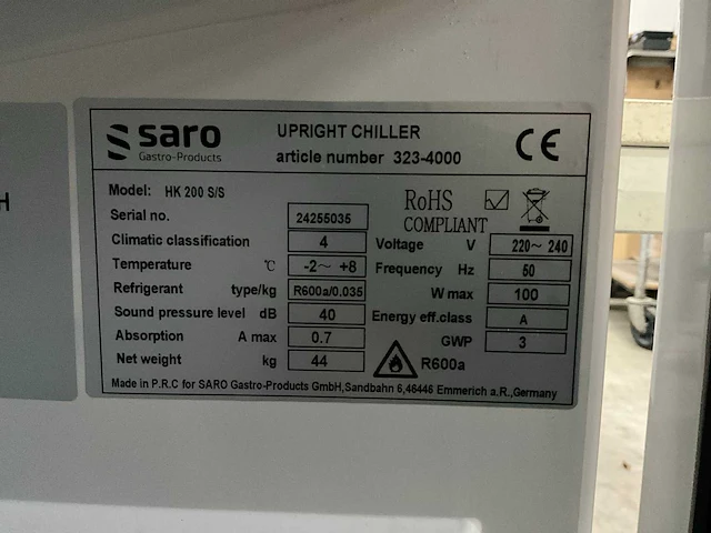 Saro - hk 200 s/s - koelkast - afbeelding 4 van  4