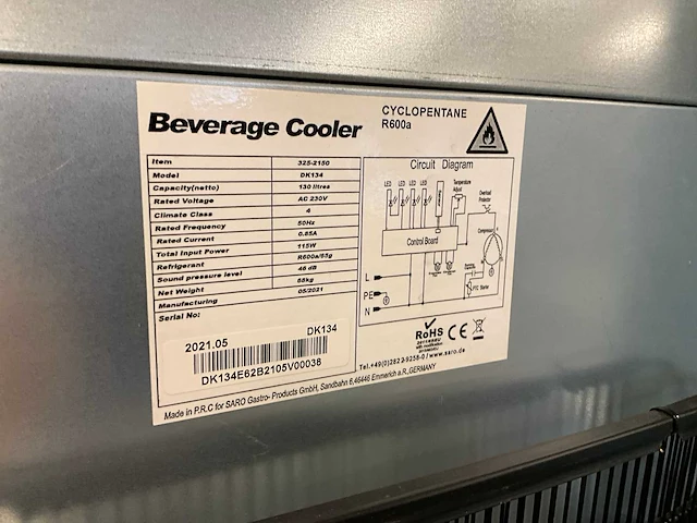 Saro dk 134 smalle glasdeurkoelkast - afbeelding 8 van  8