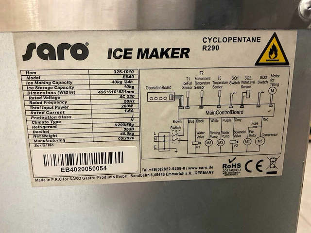 Saro eb40 ijsblokjesmachine - afbeelding 4 van  4