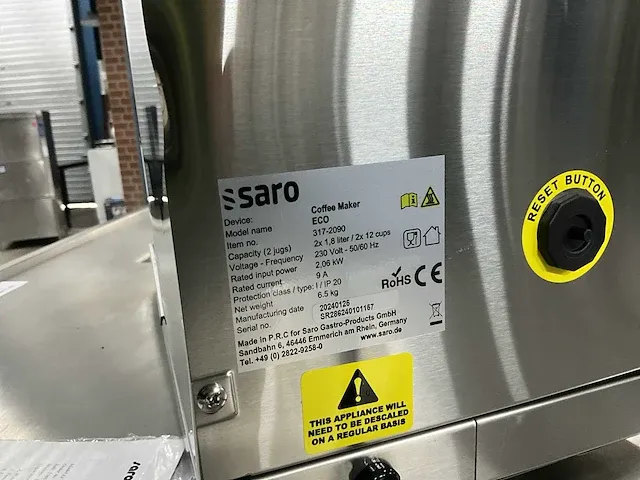 Saro eco koffiemachine - afbeelding 5 van  5