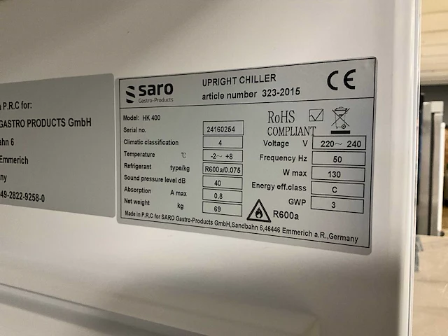 Saro hk 400 koelkast - afbeelding 9 van  10