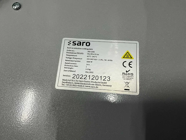 Saro inbouw inductie kookplaat - afbeelding 7 van  7