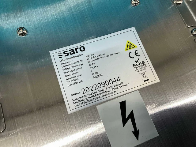 Saro inductie kookplaat - afbeelding 7 van  7