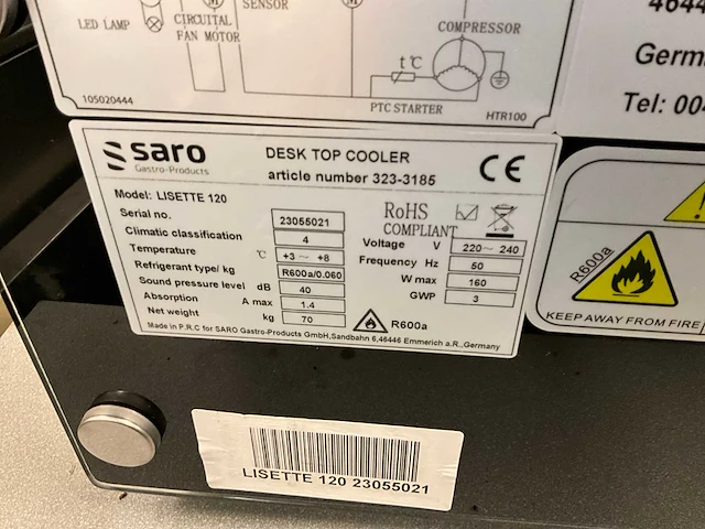 Saro lisette 120 koelvitrine - afbeelding 9 van  9