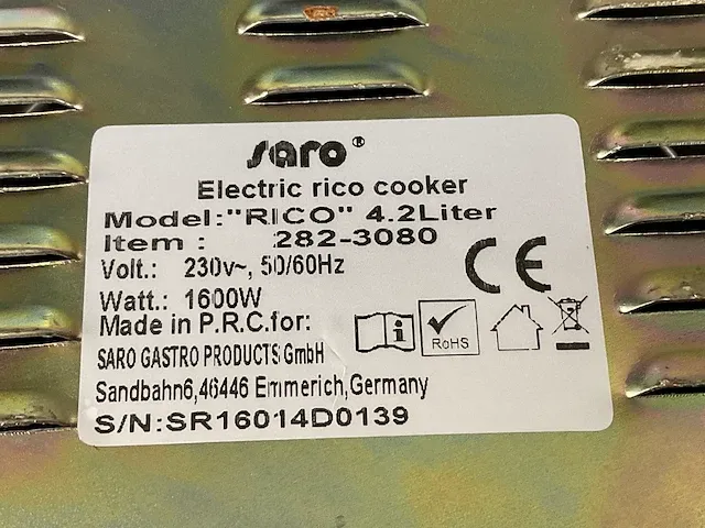 Saro rico 4.2liter rijstkoker - afbeelding 4 van  4
