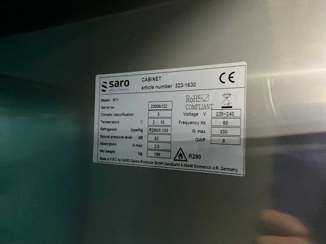 Saro rt 1 rvs inrijkoelkast - afbeelding 9 van  10