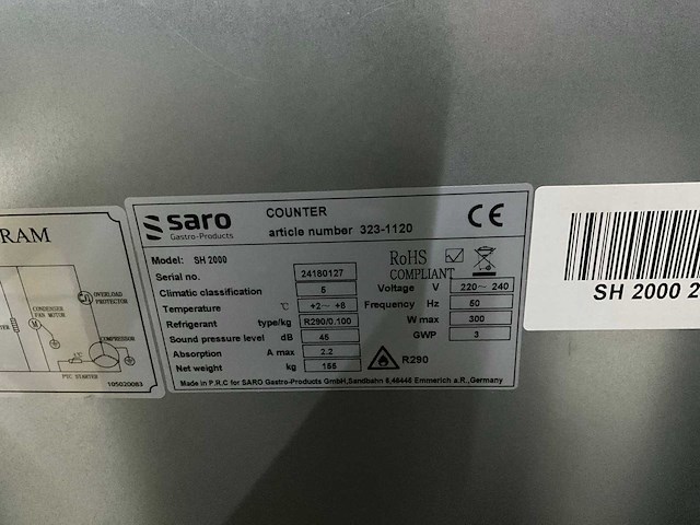 Saro sh2000 pizzawerkbank met ingebouwde saladiere - afbeelding 2 van  10