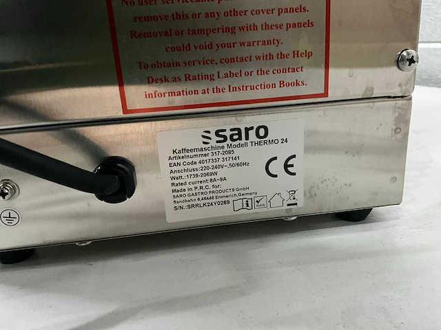 Saro thermo 24 koffiemachine - afbeelding 7 van  7