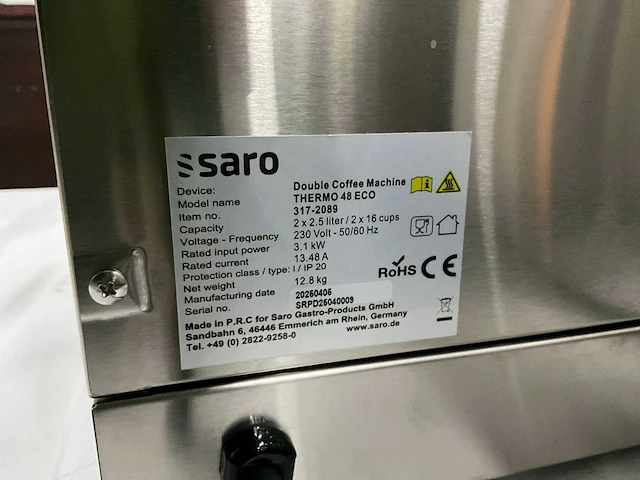 Saro thermo 48 eco dubbel koffiezetapparaat - afbeelding 5 van  5