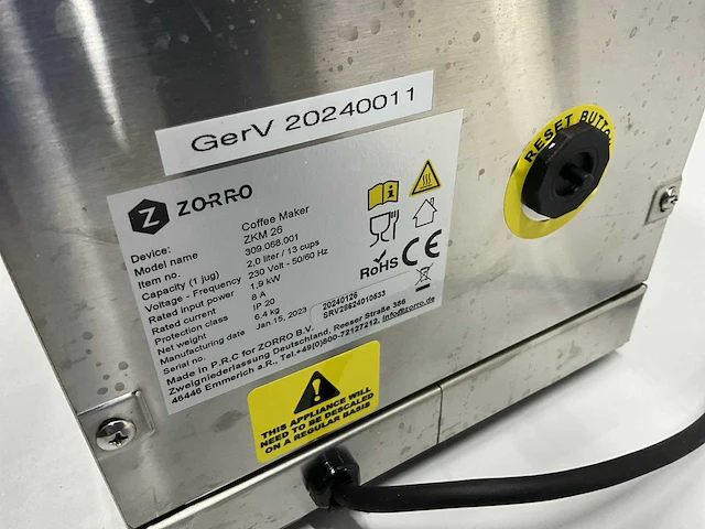 Saro zkm 26 koffiemachine - afbeelding 9 van  9