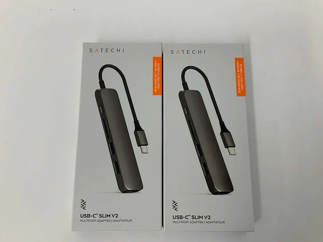 Satechi - usb-c slim v2 multiport adapter (2x) - afbeelding 1 van  2