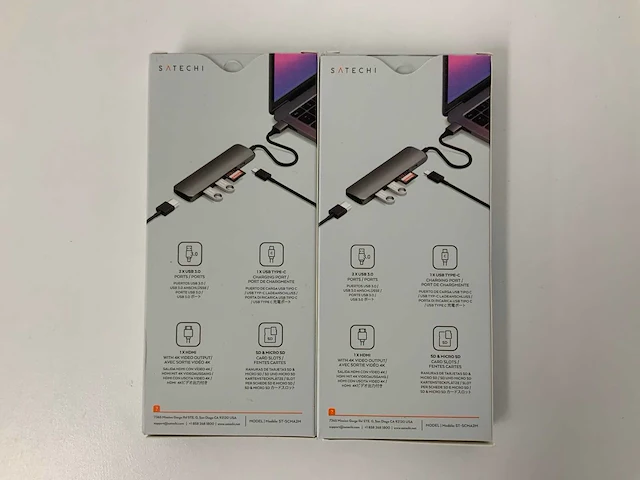 Satechi - usb-c slim v2 multiport adapter (2x) - afbeelding 2 van  2