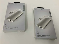 Satechi 8-in-1 usb-c hub multiport adapter v2, hdmi 4k, 115w pd charging, 3 usb-a, ethernet, micro/sd card readers, silver (2x) - afbeelding 1 van  2