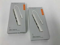 Satechi usb c hub slim multiport adapter v2 with 60w usb c pd, 4k hdmi (60hz), micro/sd card readers, usb 3.0 (silver) (2x) - afbeelding 1 van  2