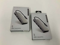 Satechi usb-c multimedia adapter | multiport adapter voor laptop - space grey (2x) - afbeelding 1 van  2