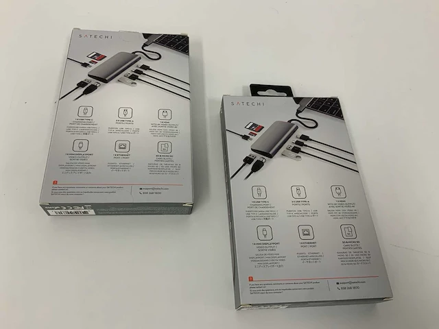 Satechi usb-c multimedia adapter | multiport adapter voor laptop - space grey (2x) - afbeelding 2 van  2