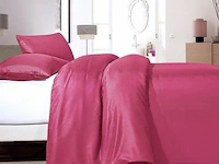 Satijn roze 140x220cm+kussensloop - afbeelding 2 van  2
