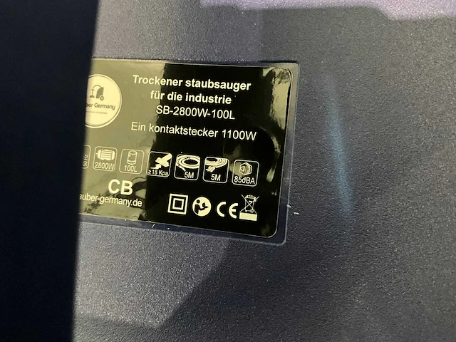 Sauber - 2025 - sg-s 100 liter - industriële stofzuiger - afbeelding 2 van  14