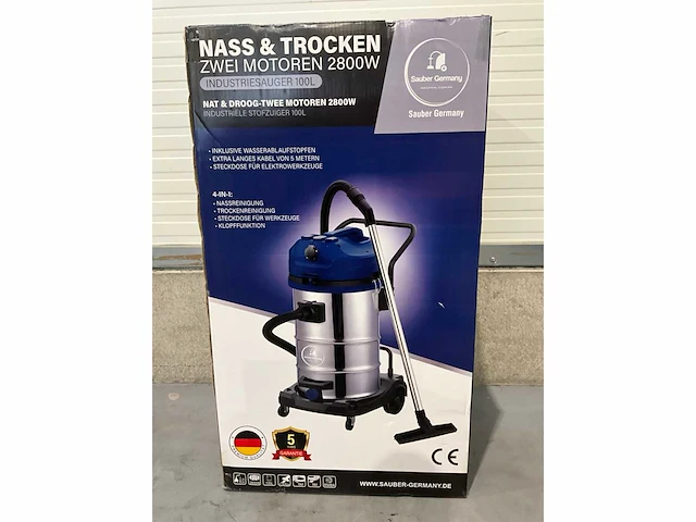 Sauber - 2025 - sg-s 100 liter - industriële stofzuiger - afbeelding 5 van  14