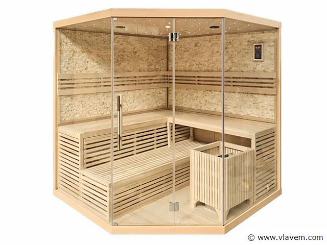 Sauna met kachel - prisma 220x220 cm - afbeelding 1 van  3