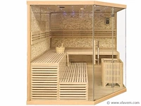 Sauna met kachel - prisma 220x220 cm - afbeelding 2 van  3
