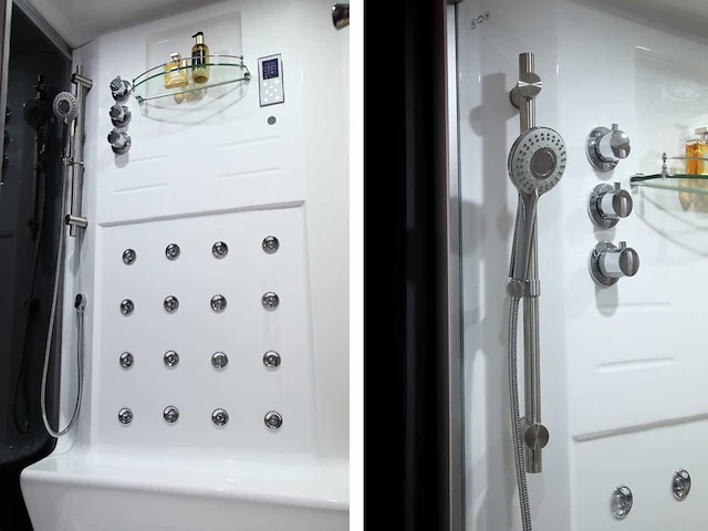 Sauna met stoomcabine wellness huis (zwart of wit model) - afbeelding 2 van  22