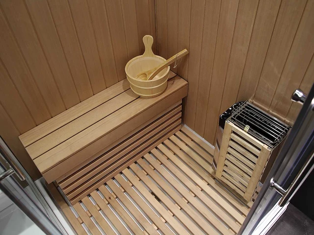 Sauna met stoomcabine wellness huis (zwart of wit model) - afbeelding 4 van  22