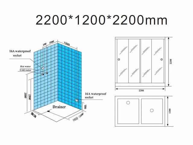 Sauna met stoomcabine wellness huis (zwart of wit model) - afbeelding 14 van  22