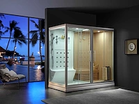 Sauna met stoomcabine wellness huis (zwart of wit model) - afbeelding 12 van  22