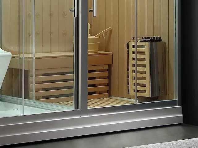 Sauna met stoomcabine wellness huis - afbeelding 16 van  29