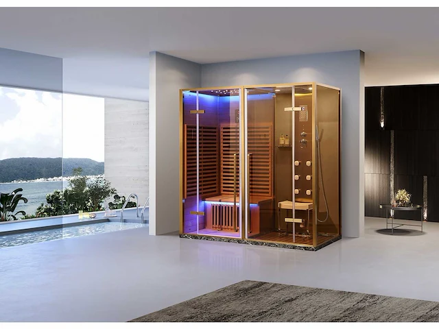 Sauna met stoomcabine wellness huis - afbeelding 4 van  10