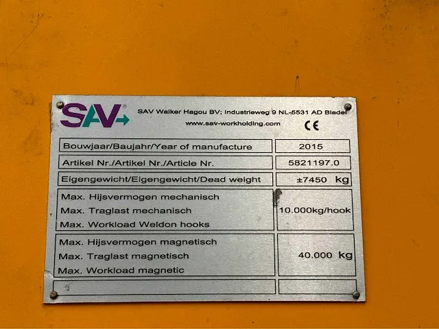 Sav walker hagou - nk 40 - magnetic lifting traverse 40 ton - afbeelding 7 van  10