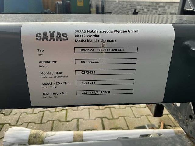 Saxas rwp 74 - s abh 1320 eu6 chassis (2x) - afbeelding 5 van  6